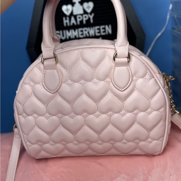 Brand New! Juicy Couture Pink Quilted Hearts Flawless Dome Satchel Purse NWT - Picture 5 of 10